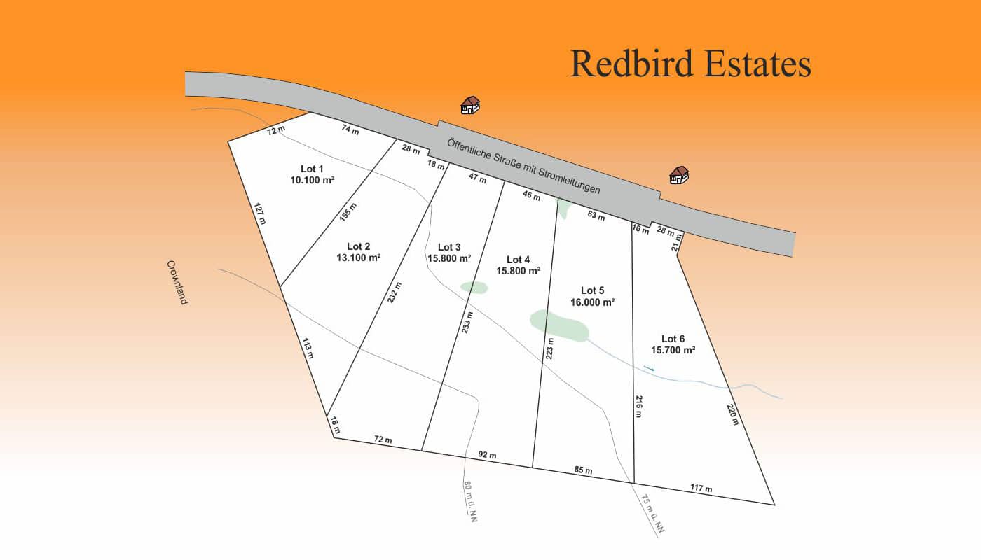 Immobilien Kanada-Cape Breton-Karte von der Landerschließung Redbird Estates